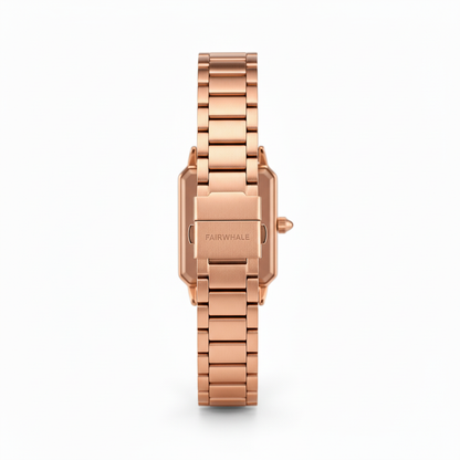 Rose gold watch with &
