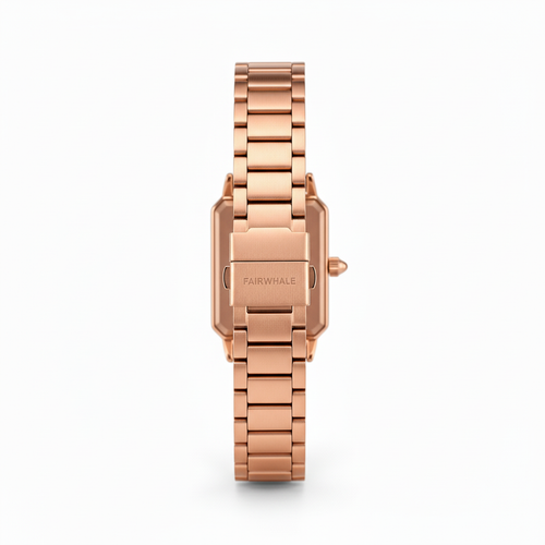Rose gold watch with &