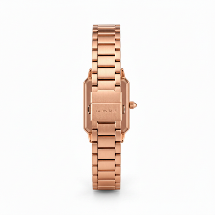 Rose gold watch with &
