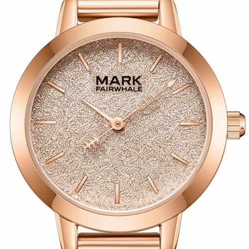Rose gold watch with &