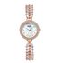 Rose gold watch with decorative elements on a white background