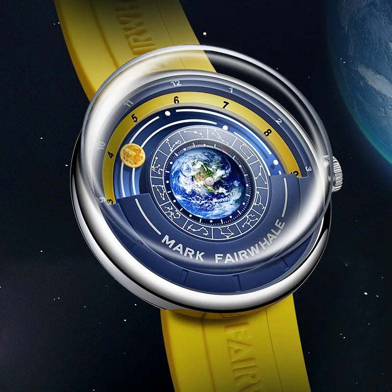 Fairwhale THÉO Limited Edition watch with yellow strap and global design