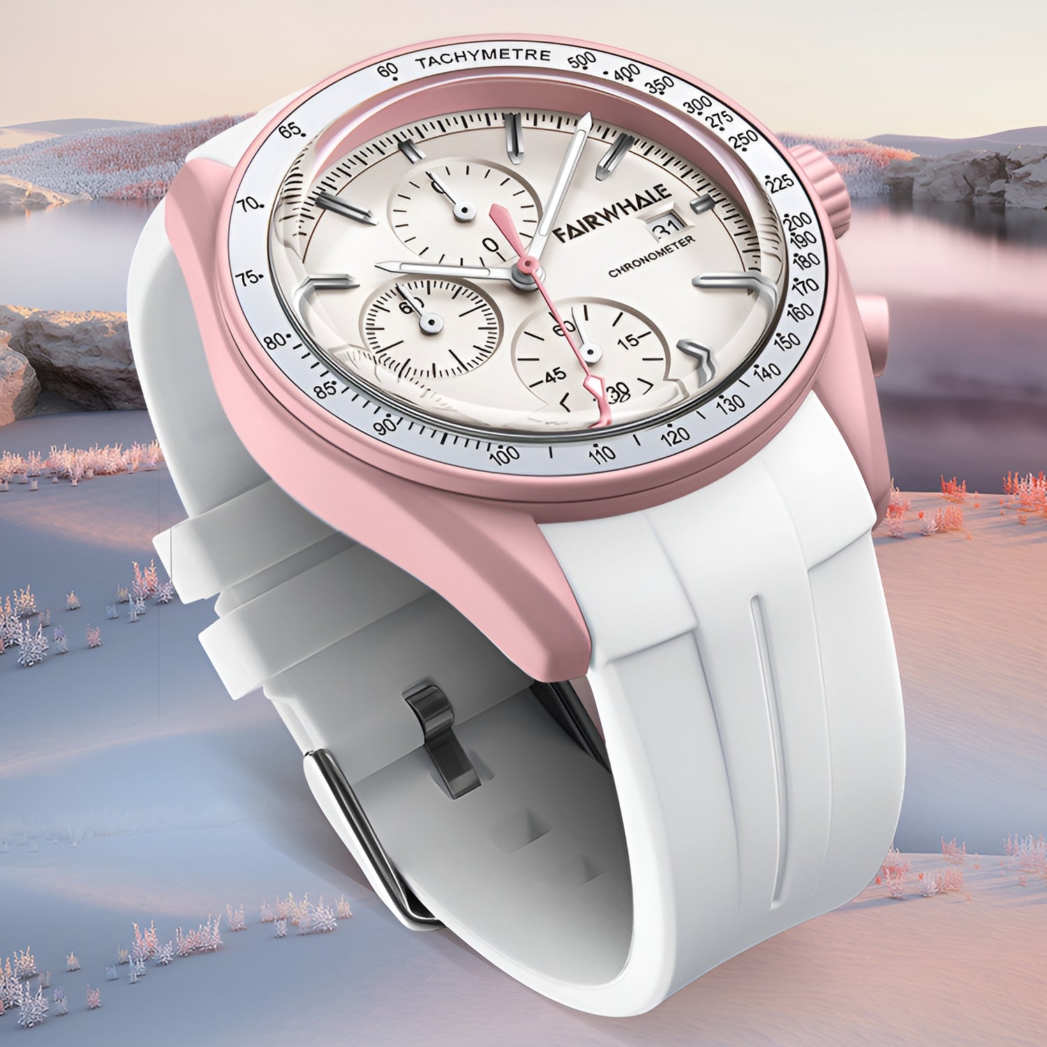 Side-by-side men’s sport chronograph watches with rubber straps