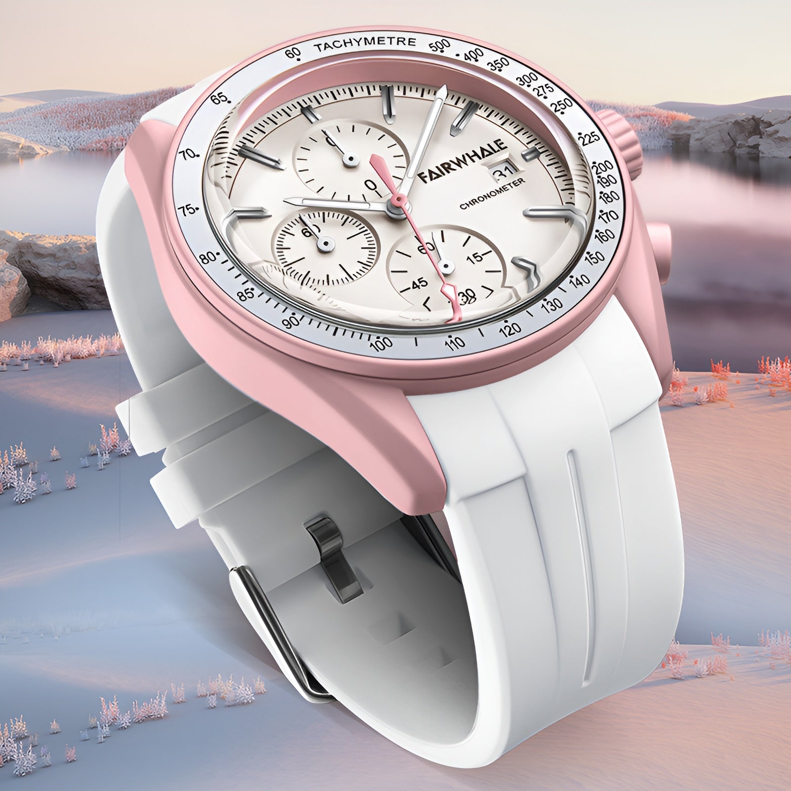 Side-by-side men’s sport chronograph watches with rubber straps