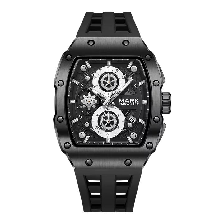 Silver Mark Fairwhale TONIX tonneau sports watch with chronograph dial