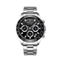 Silver and black watch with &