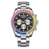 Silver stainless steel version of Mark Fairwhale 6009 RAINORA rainbow automatic watch