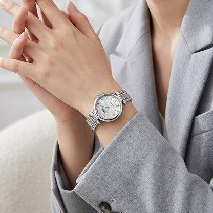 Silver watch on a person&