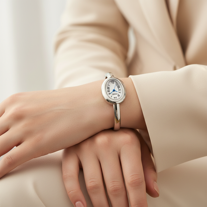 Silver watch on a person&