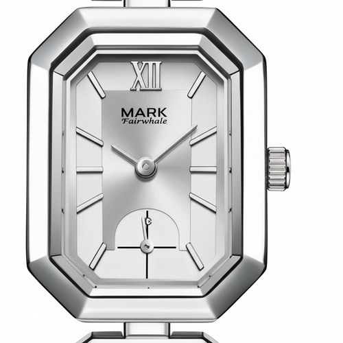 Silver watch with &