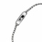 Silver watch with a detailed band on a white background