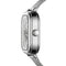 Silver watch with detailed face on a white background