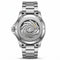 Silver watch with open face design on a white background