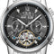 Silver wristwatch with a detailed black face displaying the brand 'CK-II Fairwhale'.