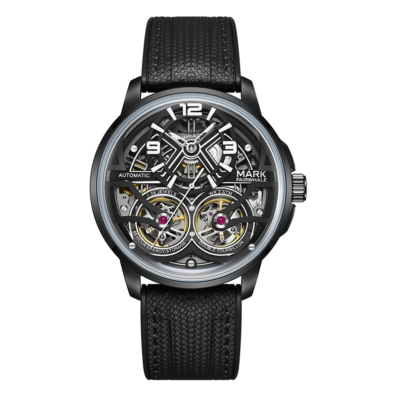 Skeleton automatic watch exhibition case back Mark Fairwhale FW-6025