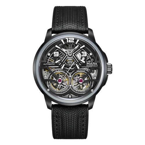 Skeleton automatic watch exhibition case back Mark Fairwhale FW-6025