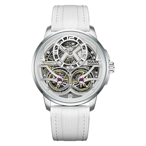 Skeleton automatic watch exhibition case back Mark Fairwhale FW-6025