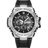 Sport watch with black strap and detailed face on a white background