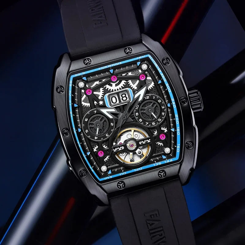 Tourbillon Watch FW-6430 luminous display glowing in low light