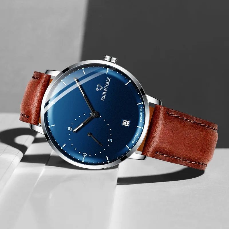 VELION Minimalist Mesh Business Watch full frontal dial black mesh strap