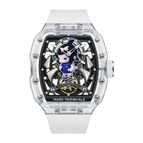 Watch with a character design on the face, brand &