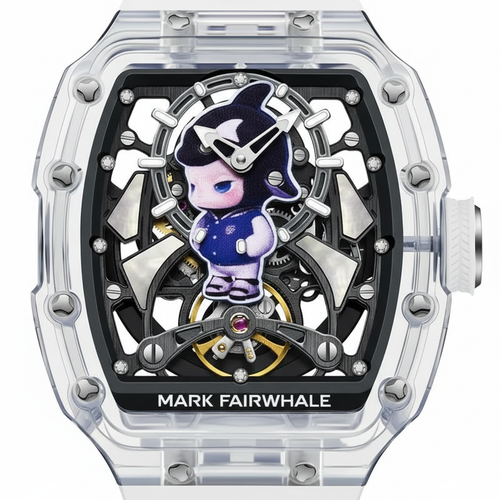Watch with a character design on the face, branded &