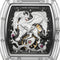 Watch with a dragon design on the face, featuring intricate details and brand name.
