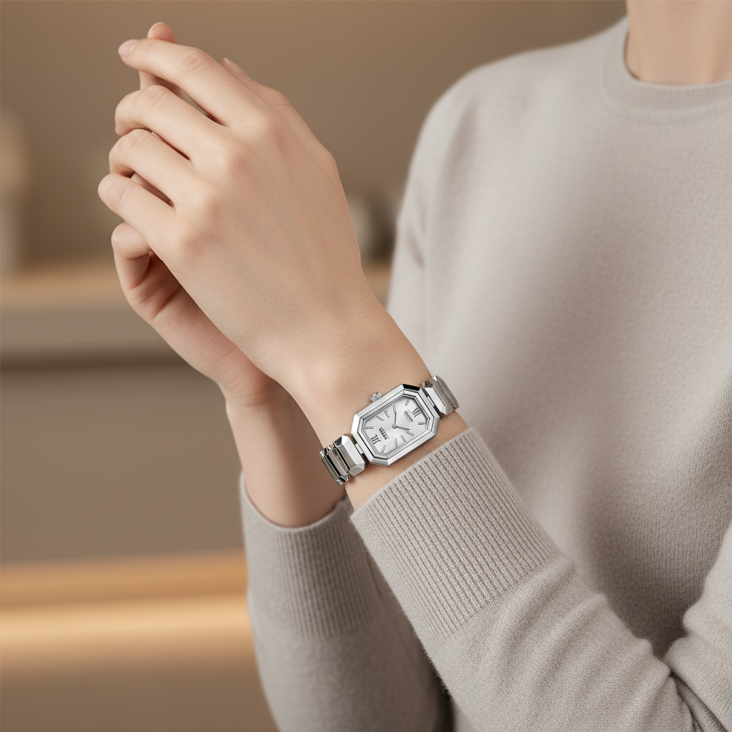 Mark Fairwhale FW-3160 High Clear Mirror Hour Clock Classic Stainless Steel Clock Waterproof – Women’s Quartz Watch