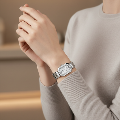 Mark Fairwhale FW-3160 High Clear Mirror Hour Clock Classic Stainless Steel Clock Waterproof – Women’s Quartz Watch