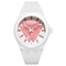 Mark Fairwhale 5680 ELIAN - white, pink triangle dial, silicone strap