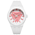 Mark Fairwhale 5680 ELIAN - white, pink triangle dial, silicone strap