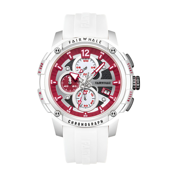 Mark Fairwhale FW-4360 REFUSIO - Men’s Sport Chronograph Watch with Silicone Strap - White
