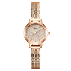 Women’s Quartz Watch in rose gold with slim round case and minimalist dial