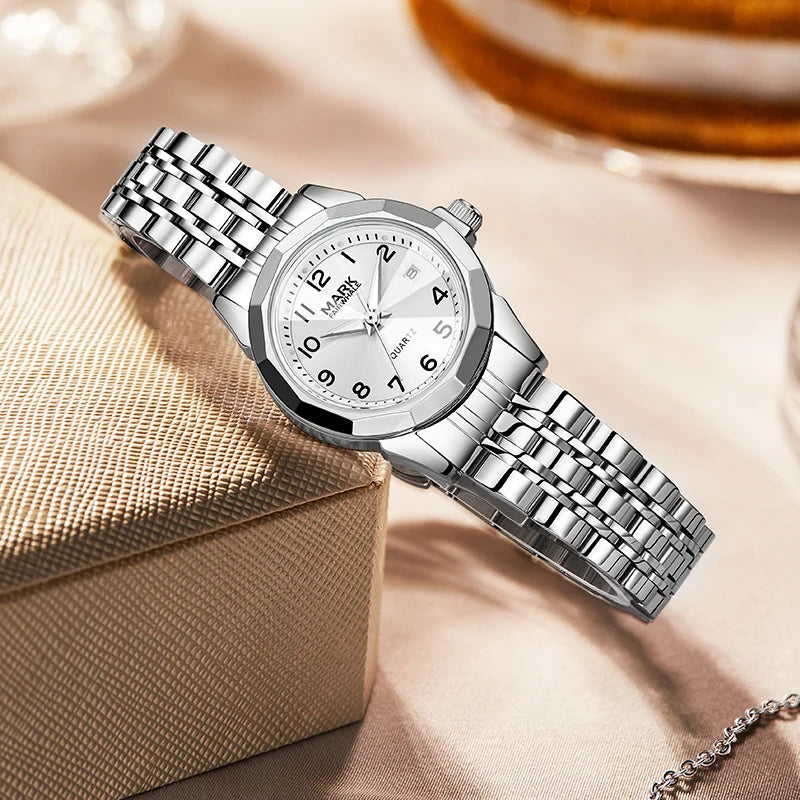 Women’s quartz watch waterproof luminous dial close-up