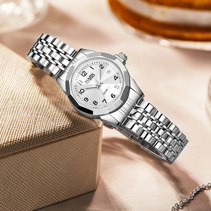 Women’s quartz watch waterproof luminous dial close-up