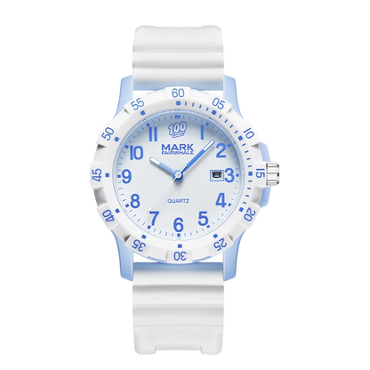 Fairwhale FW-5075 Quartz - white strap, blue dial, blue hands