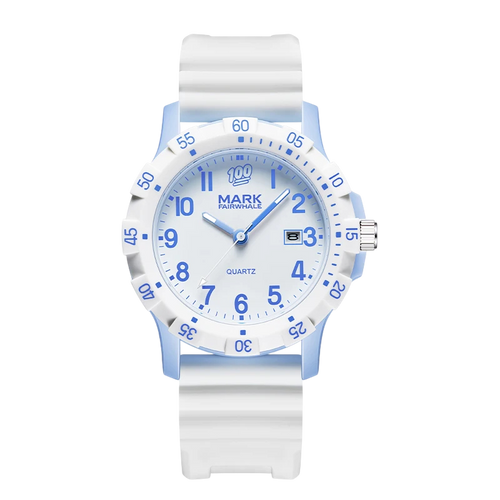 Fairwhale FW-5075 Quartz - white strap, blue dial, blue hands