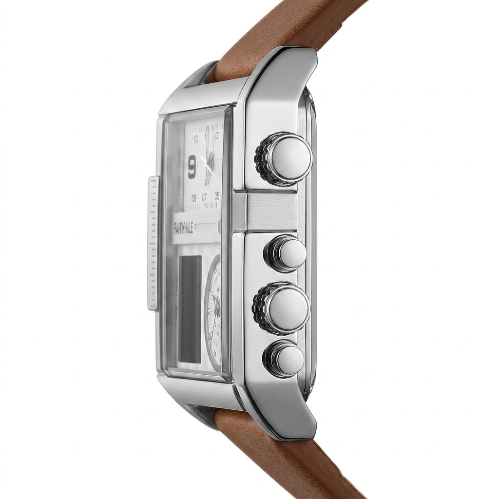 Fairwhale 4270 Men’s Squa - luxury watch profile, metal case, white background