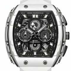 Fairwhale FW-5670 Men’s W - White watch, angled shot showing strap texture
