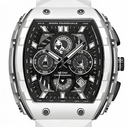 Fairwhale FW-5670 Men’s W - White watch, angled shot showing strap texture