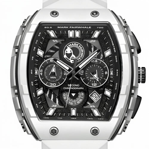Fairwhale FW-5670 Men’s W - White watch, angled shot showing strap texture