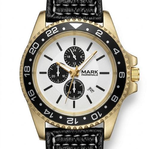 Fairwhale FW-5043 Quartz - luxury watch, macro, white dial