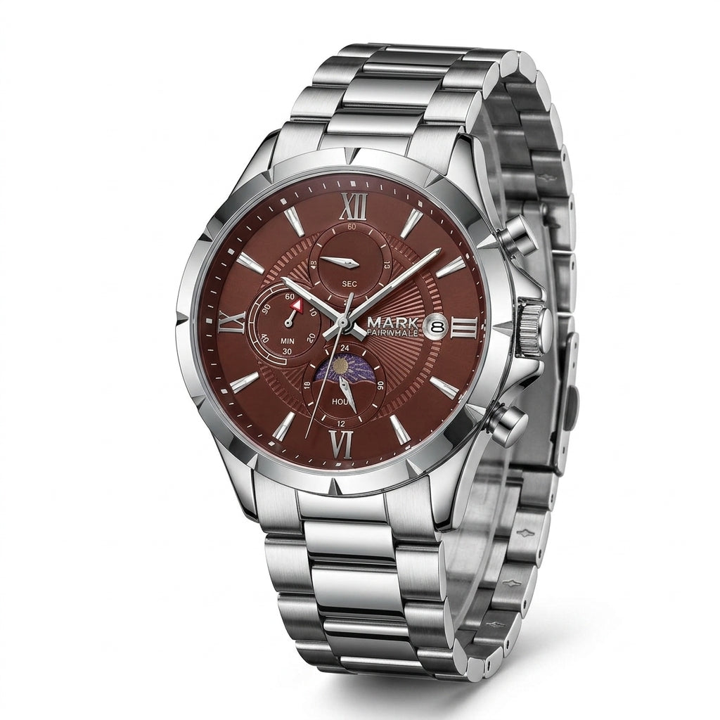 FAIRWHALE FW-5064 Men's Q - luxury watch stainless steel white dial