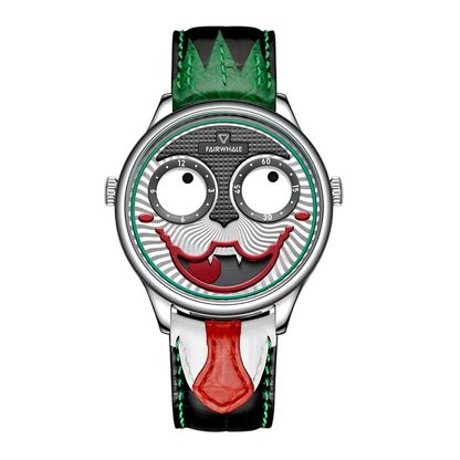 Watch with a unique face design on a white background