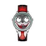 Watch with a unique face design on a white background