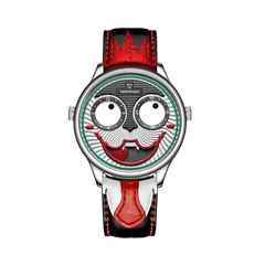 Watch with a unique face design on a white background
