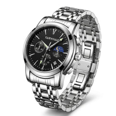 FAIRWHALE FW-5630 LUNARYS - Luxury Watch, Steel, Studio, Close-up