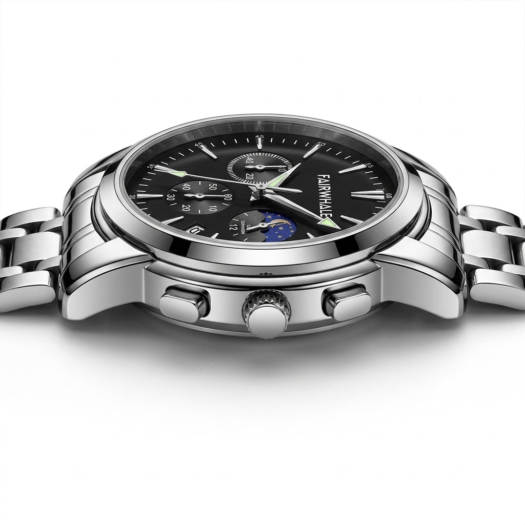FAIRWHALE FW-5630 LUNARYS - Side profile, thick case, lug detail