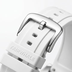 Fairwhale FW-5990 Men’s 3 - Leather strap, buckle, macro detail
