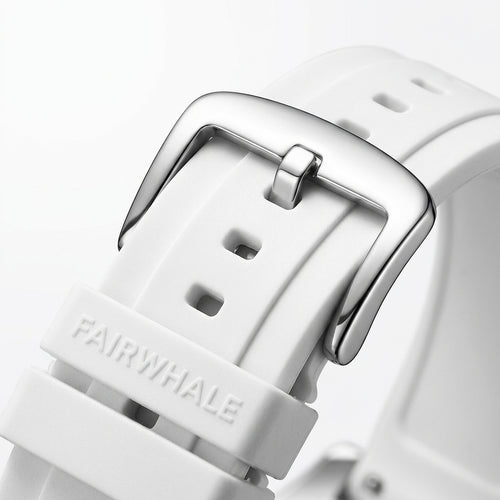Fairwhale FW-5990 Men’s 3 - Leather strap, buckle, macro detail